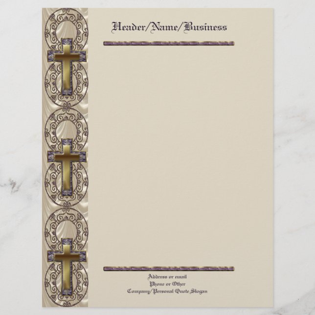 Customisable En-tête de lettre croisé pourpre (Devant)