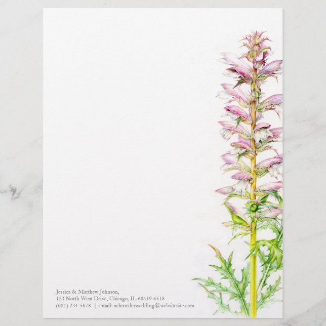 Customisable En-tête de lettre d'art d'aquarelle de vert de (Devant)