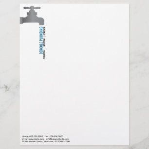 Customisable En-tête de lettre de robinet de plombiers