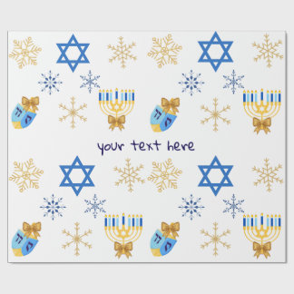 Customisable Hanukkah winter Wrapping Paper Geschenkpapier