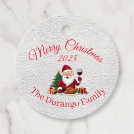 Customisable Happy Santa Claus Christmas Dinner Geschenkanhänger
