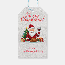 Customisable Happy Santa Claus Christmas Party Geschenkanhänger