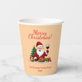 Customisable Happy Santa Claus Christmas Party Pappbecher