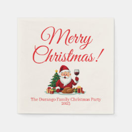 Customisable Happy Santa Claus Christmas Party Serviette