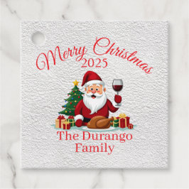 Customisable Happy Santa Claus Christmas Square Geschenkanhänger