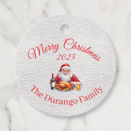 Customisable Jolly Santa Claus Christmas Dinner Geschenkanhänger