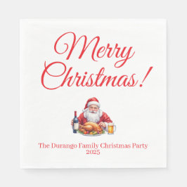 Customisable Jolly Santa Claus Christmas Luncheon Serviette