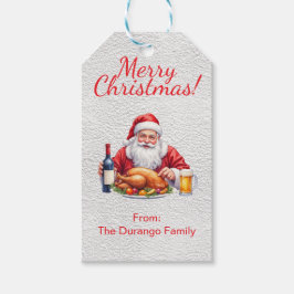 Customisable Jolly Santa Claus Christmas Party Geschenkanhänger