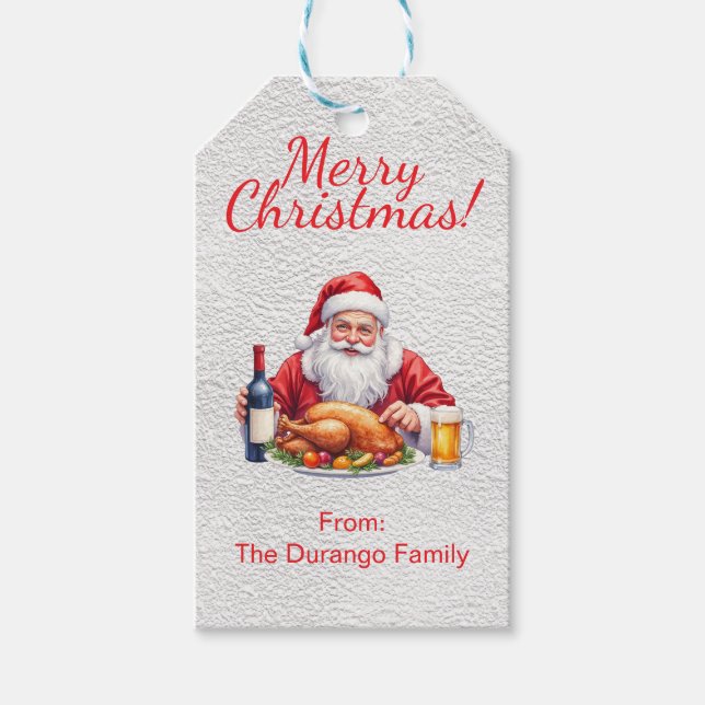 Customisable Jolly Santa Claus Christmas Party Geschenkanhänger (Vorderseite)