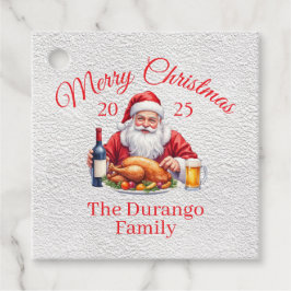 Customisable Jolly Santa Claus Christmas Square Geschenkanhänger