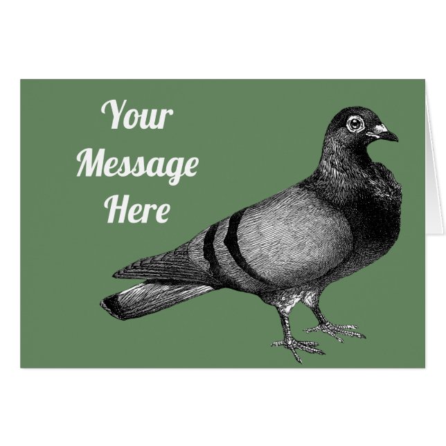 Customisable Vintage pigeon (Vorderseite (Horizontal))