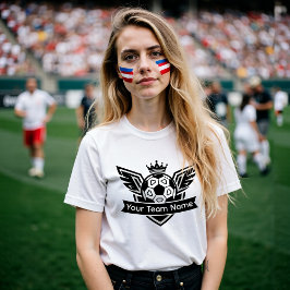 Customisable Winged Soccer Ball Logo Team Women's T-Shirt