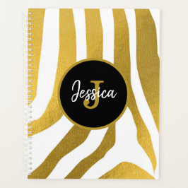 Customisé Faux Gold Zebra Print Stripes Motif