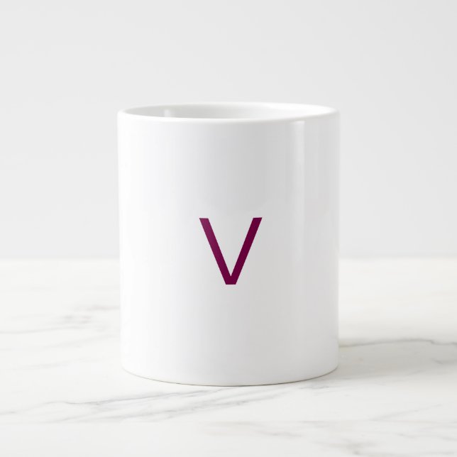 Customised letter V mug Jumbo-Tasse (Vorderseite)