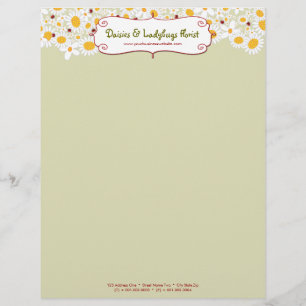 Customisée en-tête de lettre de marguerites blanches et de