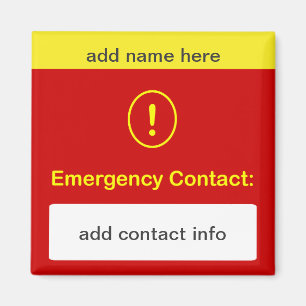 CUSTOMISEZ CET aimant de contact de secours de ~