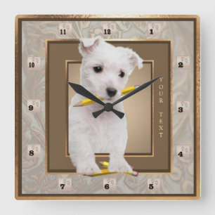 Customisez-le ! Horloge murale fleurie d'or de