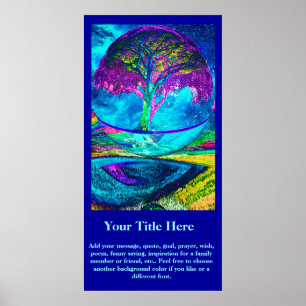 Customisez une affiche - arbre de la vie bleu au