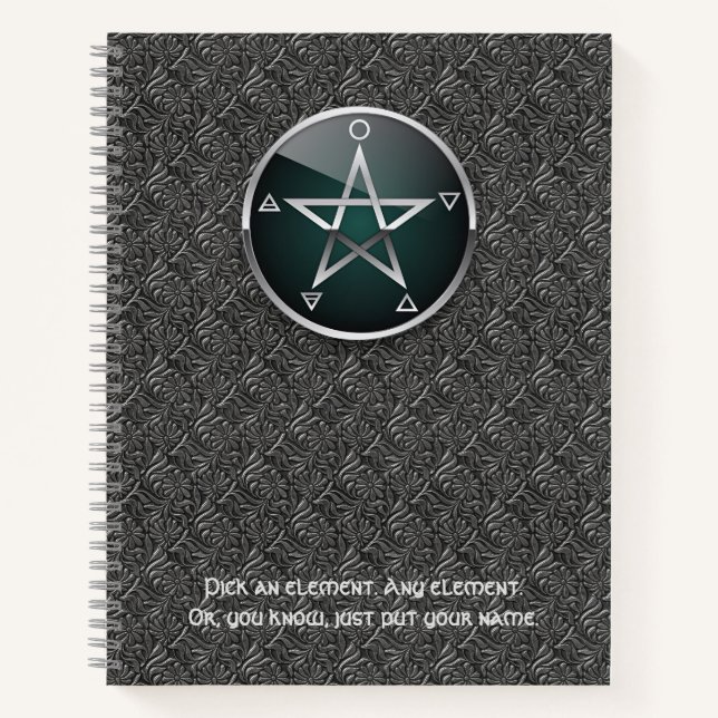 Customizable 8.5 x 11 Elemental Pentacle Notebook Notizbuch (Vorderseite)