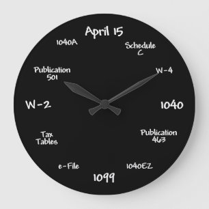 Customizable Accountant Clock - Tax Time Clock Große Wanduhr