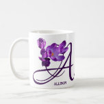 Customizable Allison name hot purple flowers boho  Kaffeetasse<br><div class="desc">This classy mug is the artwork created by Berglind Design.

© Berglind Design. All rights reserved.</div>