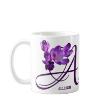 Customizable Allison name hot purple flowers boho 