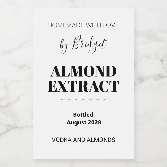 Customizable Almond Extract Label Weinetikett (Einzelnes Label)