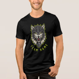 Customizable Alpha Wolf Mascot T-Shirt | Personali Tri-Blend Shirt