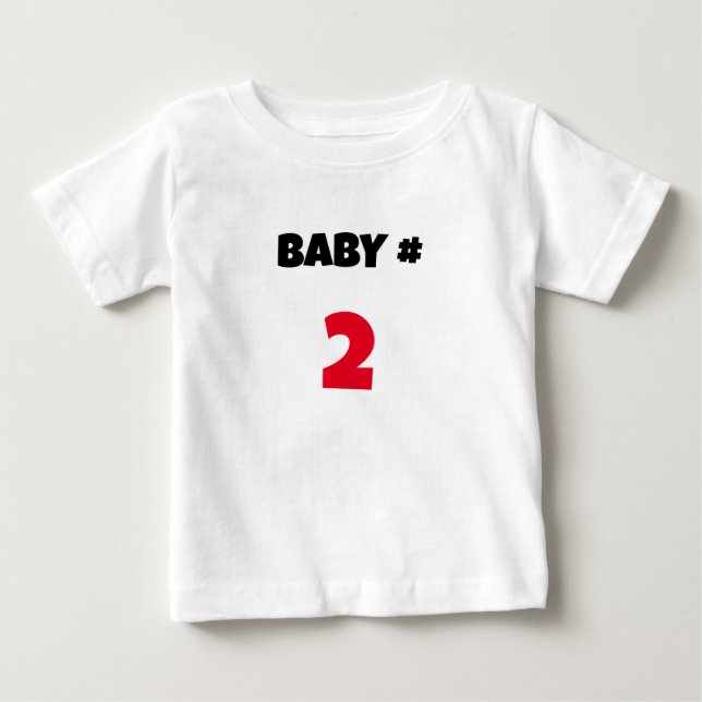 Customizable Baby # Ankündigung Baby T-shirt (Vorderseite)