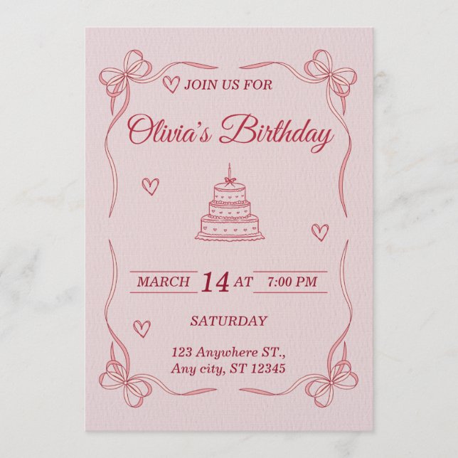 Customizable Birthday Invitation Card - Stylish (Devant)