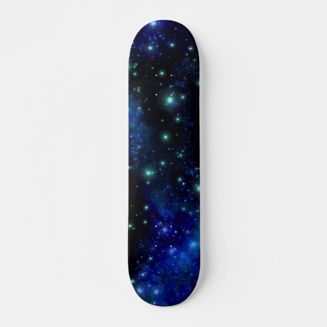 Customizable Blue Galaxy Skateboard (Vorne)