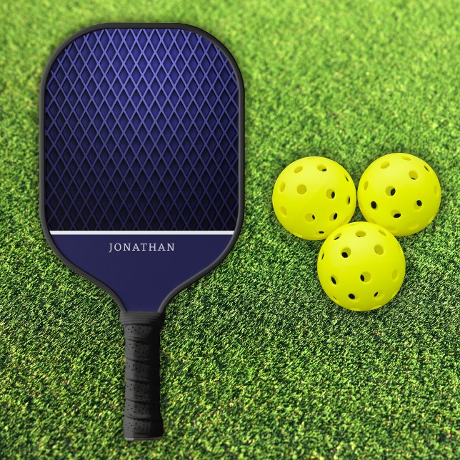 Customizable Blue Navy Diamond Pattern Pickleball Pickleball Schläger (Von Creator hochgeladen)