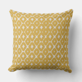 Customizable Boho Mustard Diamonds Cushion Kissen