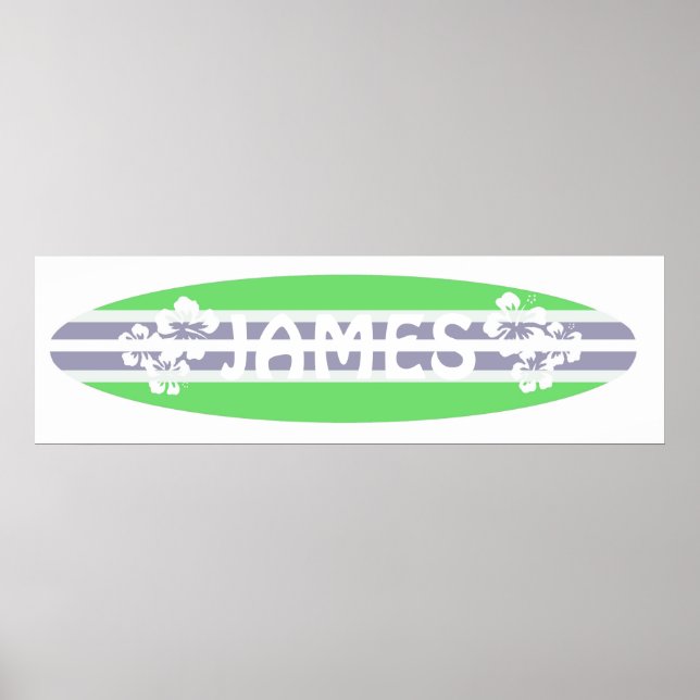 Customizable boys surfboard poster (Vorne)