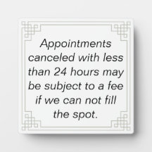 Customizable Cancellation notice/policy