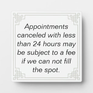 Customizable Cancellation notice/policy Fotoplatte
