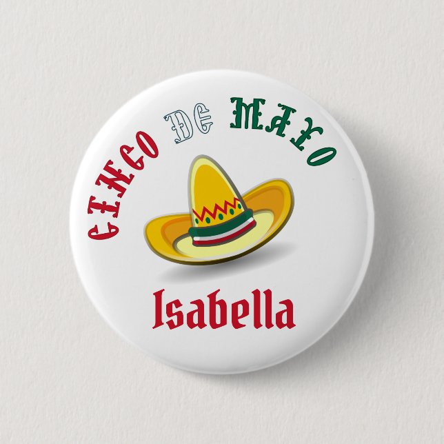 Customizable Cinco de Mayo 5 Mai Fiesta Button (Vorderseite)