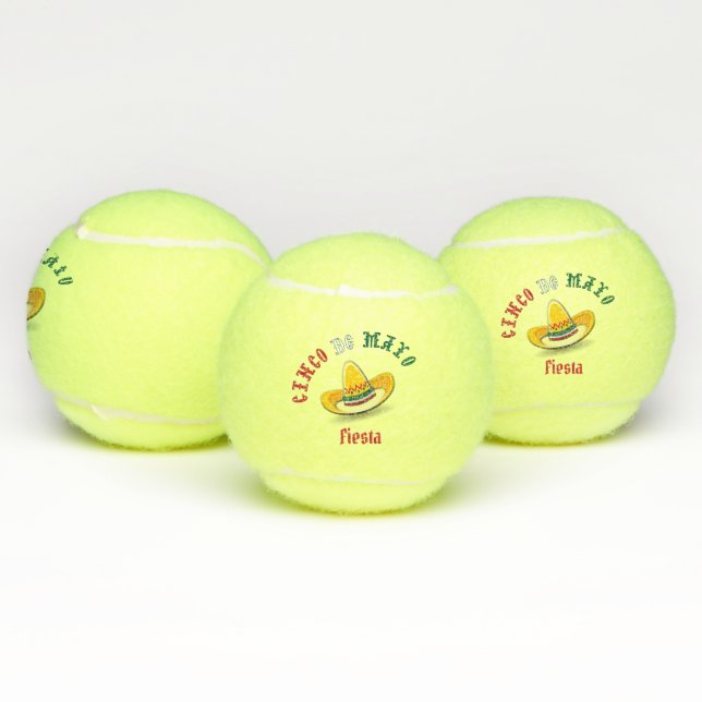 Customizable Cinco de Mayo 5 Mai Fiesta Tennisbälle (Multi)