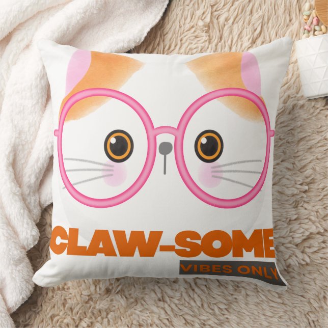 Customizable Claw-Some vibes only Cat Kissen (Decke)