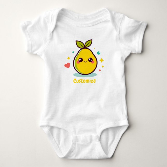 Customizable Cute Pear Baby Strampler (Vorderseite)