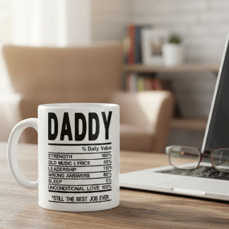Customizable Daddy Nutritional Facts Mug Personali Kaffeetasse