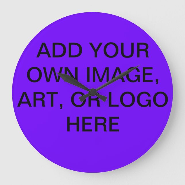 CUSTOMIZABLE DESIGNER CLOCK - ADD YOUR OWN IMAGES GROßE WANDUHR (Vorderseite)