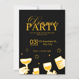 Customizable Dinner Party Invitation Card