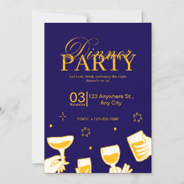 Customizable Dinner Party Invitation Card