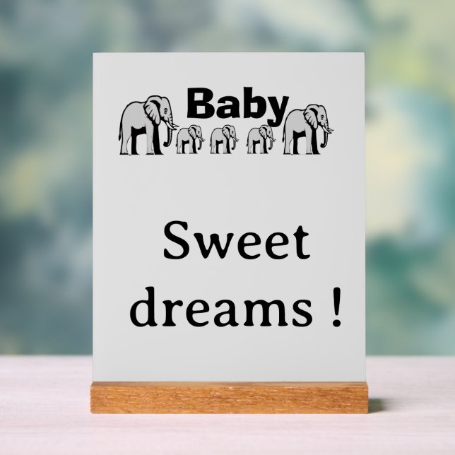 Customizable double-sided elephant Acrylic plaque (Neutre)