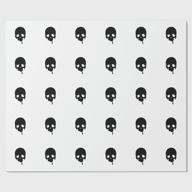 Customizable Dripping Skull Geschenkpapier (Flach)