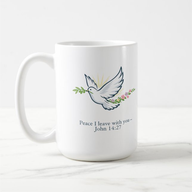 Customizable Easter Dove Mug with Olive Branch Kaffeetasse (Links)