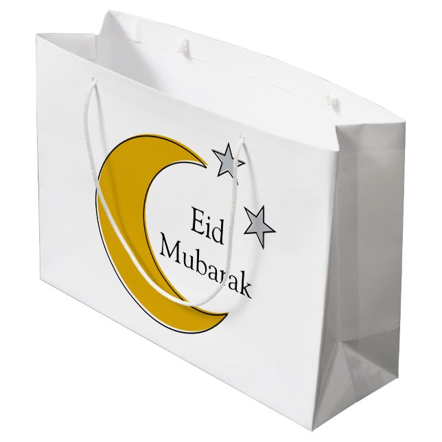 Customizable Eid Gift Bag Große Geschenktüte (Rückseite Schrägansicht)