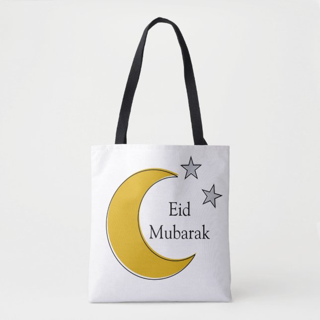 Customizable Eid Tote Bag with Crescent & Stars Tasche (Vorderseite)