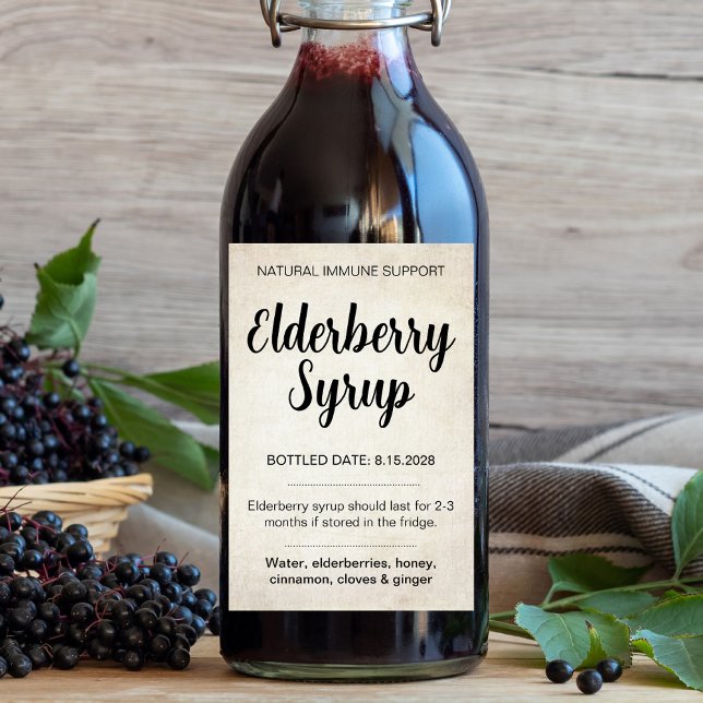 Customizable Elderberry Syrup Label ZEB_02 Weinetikett (Von Creator hochgeladen)